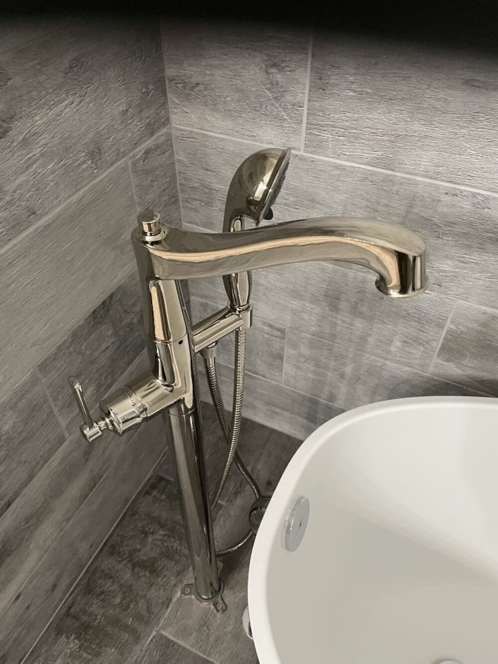 Mirabelle Pendleton Floor Mounted Tub Filler with Handshower - Brand New in Box